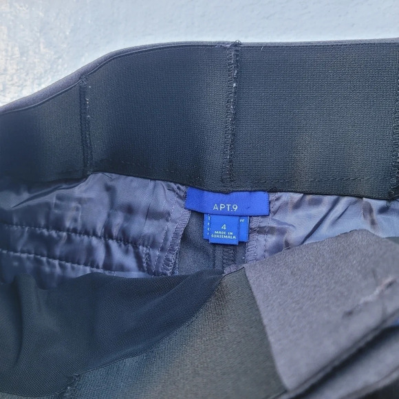 Apt 9 sz 4 Women's Trousers Slight Flare Grey Twill Wide Belted Stretch Waist - Picture 3 of 9